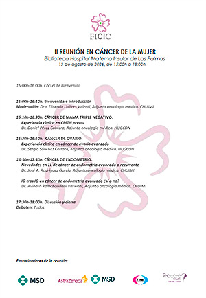 II Reuni&oacute;n en C&aacute;ncer de la Mujer, dedicada a la actualizaci&oacute;n en c&aacute;ncer de mama, ovario y endometrio, celebrada en la Biblioteca del Hospital Materno Insular de Las Palmas.