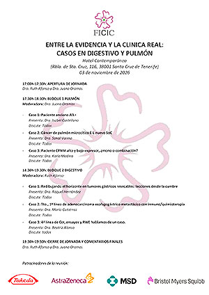 Programa &aacute;ncer de pulm&oacute;n, ALK, c&aacute;ncer de pulm&oacute;n microc&iacute;tico, PD-L1, inmunoterapia, tumores g&aacute;stricos, adenocarcinoma esofagog&aacute;strico metast&aacute;sico, c&aacute;ncer colorrectal avanzado