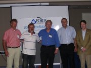 Clausura del Meeting del Grupo de Biopatologa de la EORTC: Fred Sweep, Juan C. Daz Chico, Mamfred Schmitt, Nicols Daz Chico y Jan Oosterhouis.