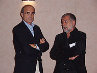 Foto 61.15 Javier Dorta y Orlando Falcón, Presidente y Vicepresidente de la Fundación ICIC y ponentes en el Acto de Canarias Contra el Cáncer en Lanzarote.