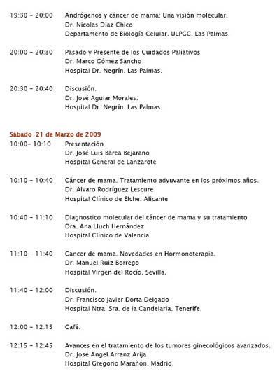 Jornadas oncológicas multidisciplinarias.