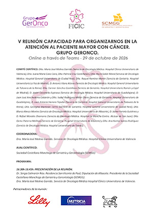 Programa de la V Reuni&oacute;n del Grupo GERONCO sobre la atenci&oacute;n multidisciplinar al paciente mayor con c&aacute;ncer