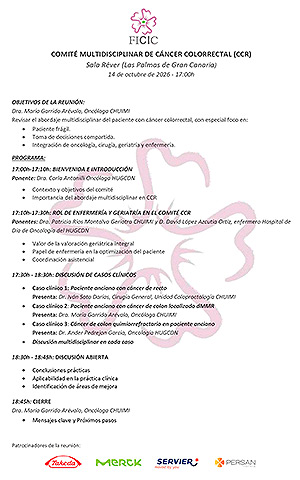 Comit&eacute; multidisciplinar para el abordaje del c&aacute;ncer colorrectal en Las Palmas de Gran Canaria