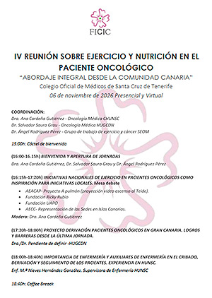 Especialistas y profesionales participantes en la IV Reuni&oacute;n sobre Ejercicio y Nutrici&oacute;n en el Paciente Oncol&oacute;gico
