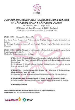 Jornada Multidisciplinar sobre terapia dirigida BRCA/HRD en c&aacute;ncer de mama y c&aacute;ncer de ovario en Badajoz