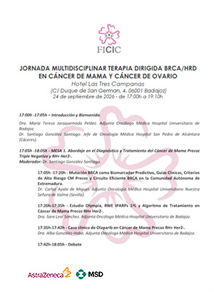 Jornada Multidisciplinar sobre terapia dirigida BRCA/HRD en c&aacute;ncer de mama y c&aacute;ncer de ovario en Badajoz