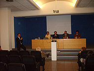 Asamblea ICIC, Nicolás Díaz Chico (i), Javier Dorta, Ángel G. Ravelo y Santiago Fdez. la Puente (d)